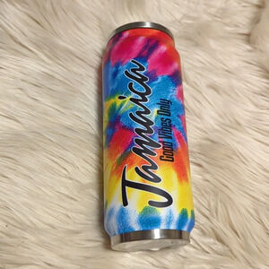 Jamaica Good Vibes stainless steel thermal mug with straw